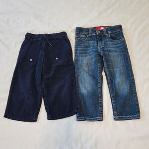 Hanna Andersson JK Indigo Pants Bundle of 2 Kids 3T Blue Corduroy Denim Jeans